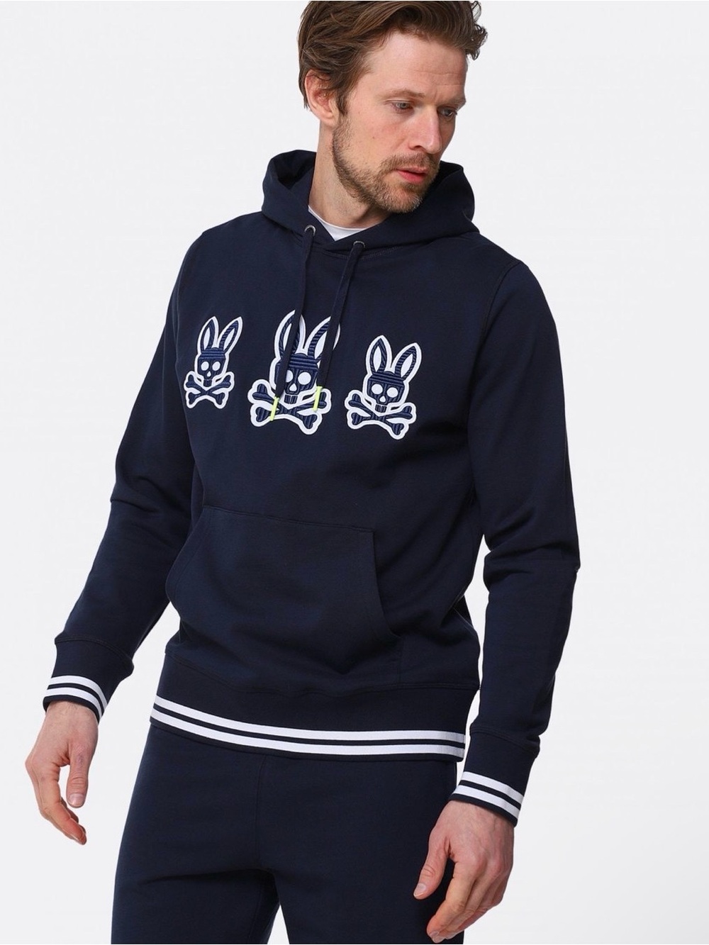 Psycho Bunny MENS LIAM HOODIE M 410 NAVY